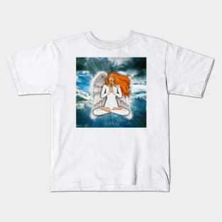 Woman Guardian Angel Kids T-Shirt